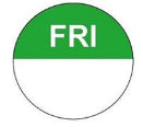 Friday (Green) Colour Coded Food Label 1000 x 19mm