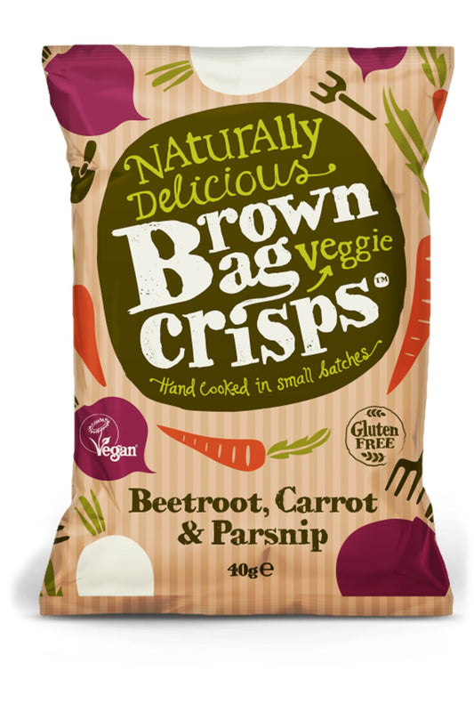 Brown Bag Beetroot, Carrot & Parsnip Veg Crisps 15 x 40gm