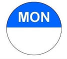 Monday (Blue) Colour Coded Food Label 1000 x 19mm