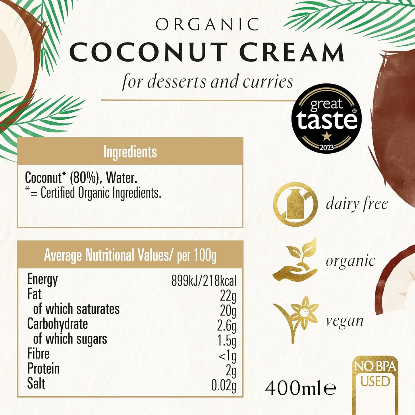 Biona Organic Coconut Cream 400ml