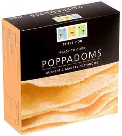 Triple Lion Plain Uncooked Poppadoms 1kg