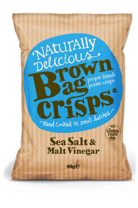 Brown Bag Sea Salt & Malt Vinegar Crisps 20 x 40g